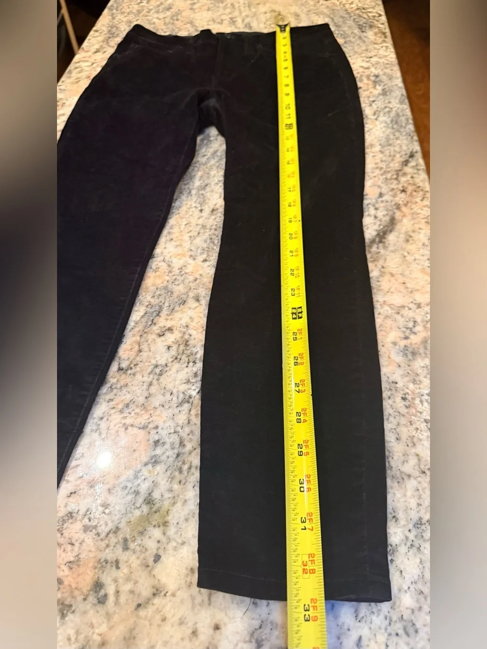 .Crew Jeans 26P Black Corduroy High Rise Toothpick Skinny Pants Petite Stretch
